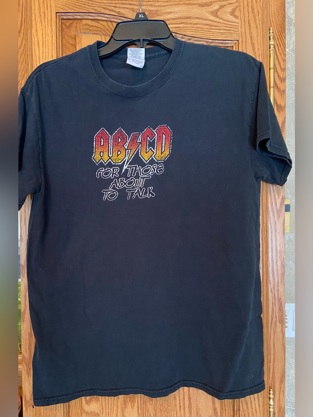 Gildan Black Tee with Red and Yellow Lightning Logo